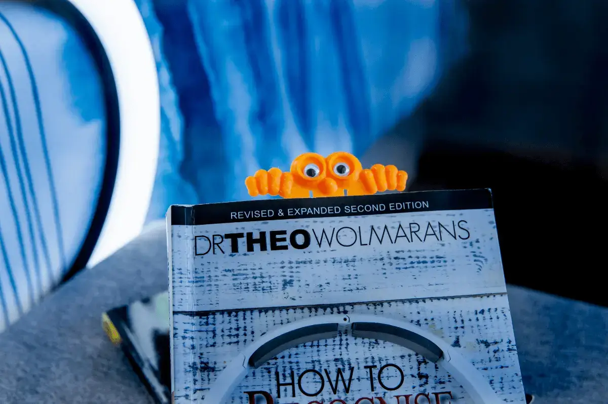 google eyes in book- close up